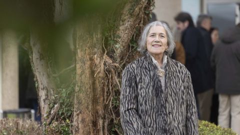 Concha Seoane L�pez, durante el homenaje celebrado hace unos d�as en Cee