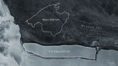 Tama�o del iceberg A-76 desprendido comparado con Mallorca