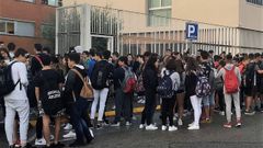 Protesta que realizaron los alumnos del centro