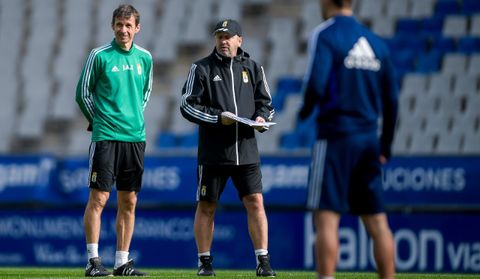 Jos ngel Ziganda y Bingen Arostegui, durante un entrenamiento