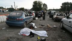 Crudas im�genes del ataque contra un convoy humanitario en Zaporiyia