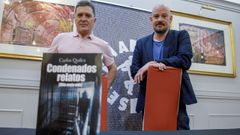 El periodista y escritor cataln Carlos Qulez (i) y el director de la Semana Negra de Gijn, Miguel Barrero (d), este lunes en la presentacin del libro  Condenados relatos. Mas mala vida 