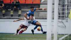 Amn, del Ourense CF, en el partido contra el Pontevedra.