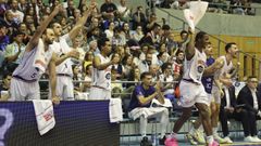 Andersson, Kravic,  Holder, Brito, Munnings, Grela y Westermann, celebrando una canasta en el derbi ante el COB