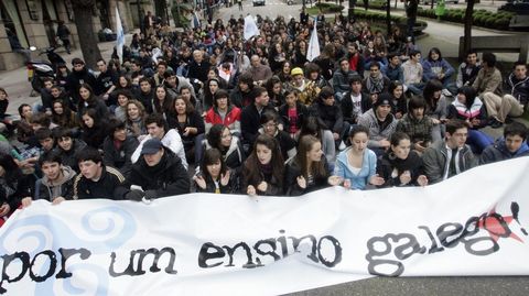 Manifestacin contra el decreto del gallego