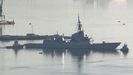 La F-102, a su salida de la r�a de Ferrol, este mi�rcoles, con rumbo a Toulon, en Francia