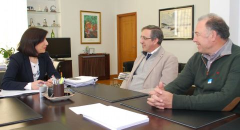 Jos� Manuel Rodr�guez y Roberto Gaudio (centro), con la conselleira