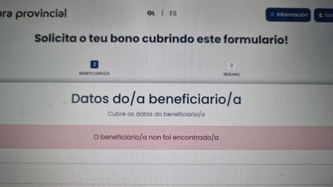 Captura del mensaje que aparece a los vecinos de los concellos que no se sumaron a la campaña.
