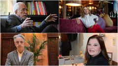 Luis Mateo Dez (arriba derecha), Pilar Eyre (arriba izquierda), Julin Casanova (abajo derecha), Teresa Rabal (abajo izquierda)