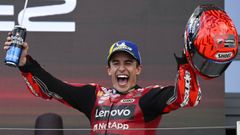 Marc M�rquez festeja su victoria en Hungr�a