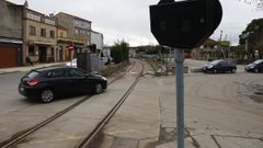 Pasos a nivel en la Praza de Os Praceres que se suprimir�n con el proyecto de ADIF