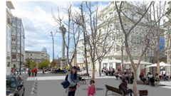 Recreaci�n de c�mo quedar� la Praza de Santo Domingo, una vez peatonalizada