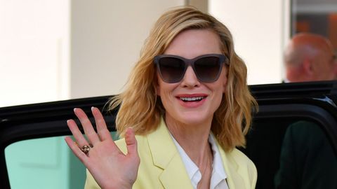 La actriz australiana Cate Blanchett, presidenta del jurado de Cannes, a su llegada a la sede del festival
