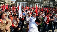 La huelga en Pontevedra, en im�genes