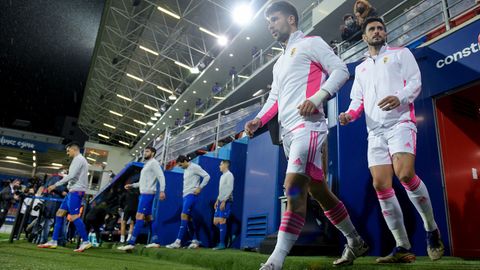 Jimmy y Costas, antes del Eibar-Real Oviedo de la ltima jornada de liga