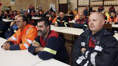 Asamblea de trabajadores en Alcoa San Cibrao