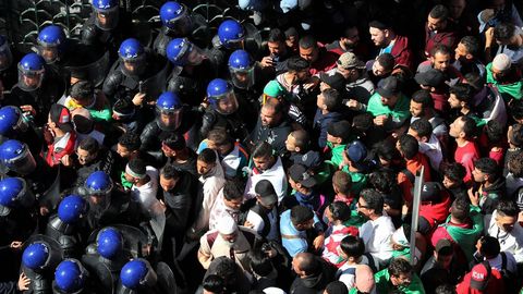 Protestas Argelia.Las protestas se han desarrollado estas cuatro semanas de forma pacfica