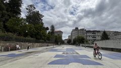 El skatepark de Reina Victoria, en Pontevedra, ya desmontado para las fiestas del 2024