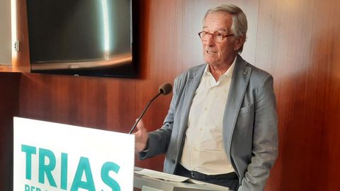 Xavier Trias, exalcalde de Barcelona, en una rueda de prensa.