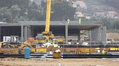 Las obras del polgono de O Vao, encajonadas entre la carretera que va de Pontevedra a Vilagarca y la AP-9.