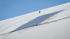Un p�jaro sobrevuela la cubierta que protege el antiguo �sarc�fago� de la central de Chernobil, da�ada por un dron ruso.