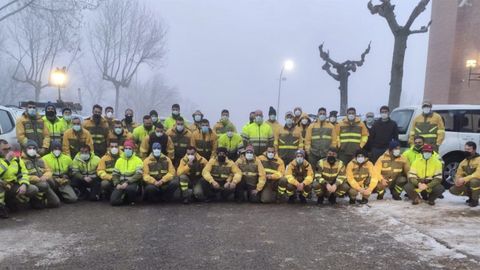 Operarios de la BRIF de Tineo que actuaron en Madrid