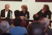 Xavier Tr�as y Joan Tard� durante el acto. 