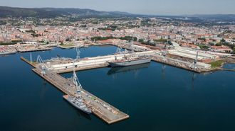 Vista a�rea de las instalaciones de Navantia en Ferrol