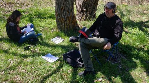 El realizador Rub�n Buren, durante el rodaje de su primer filme, �Maquis�