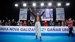 Ana Pont�n, tras ser reelegida al frente del BNG, en la XVII Asemblea Nacional celebrada en el Coliseo de A Coru�a en noviembre