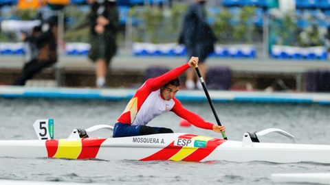 Adrin Mosquera, compitiendo en la baha de Tokio