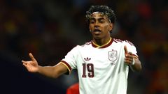 Lamine Yamal durante el partido entre las selecciones de Espa�a y Egipto donde hubo c�nticos racistas, en Cornell�.