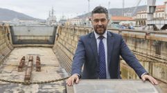 Eduardo Dobarro, en el dique m�s pr�ximo al edificio de la direcci�n del astillero.