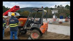 Imagen de archivo de las obras de construcci�n de la subestaci�n el�ctrica de A Medela, lugar donde se ubicar� el futuro parque empresarial de Valga.