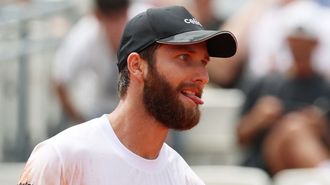 Corentin Moutet, durante un partido en Roma.