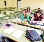 Aula casi vac�a ayer en el instituto de Burela. 