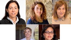 Las cinco nuevas acad�micas de 2022 en la RAGC (Mar�a Loureiro Garc�a, de A Pontenova, arriba en medio)