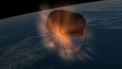 Recreaci�n de la NASA del ingreso de la nave Orion en la atm�sfera de la Tierra, momento en el que se convertir� en una bola de fuego por la fricci�n a una velocidad de 40.000 kil�metros por hora