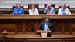 El l�der de Chega, Andr� Ventura, interviniendo el pasado mes durante una sesi�n en el Parlamento de Portugal