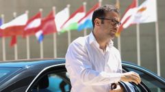  El ministro espa�ol de Econom�a, Carlos Cuerpo, a su llegada a la reuni�n de ministros de Finanzas del Eurogrupo en Luxemburgo, el pasado junio