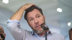 El ministro de Transportes y Movilidad Sostenible, �scar Puente, durante una rueda de prensa, en el Centro de Gesti�n de Red H24 de Adif, a 28 de octubre de 2026, en Madrid 