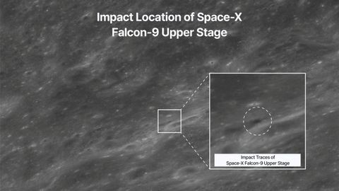 Una imagen de sat�lite muestra la zona de impacto del cohete sobre la Luna