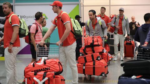 Llegada del equipo alem�n de balonmano.