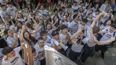 Alumnos de infantil, primaria e secundaria na 25. edicin de Correlingua na Alameda de Santiago, nunha imaxe de arquivo 