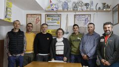 La nueva directiva del Club Ciclista Viveiro. De izquierda a derecha, son: los entrenadores Alejandro Paleo y David Álvarez, el secretario Jose Díaz Río, la tesorera Ana Fernández, el presidente Alejandro Rodríguez, el vicepresidente Rodrigo Pena y el vocal Pedro Esmorís.