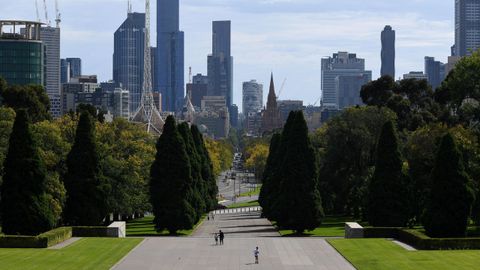 Calles desiertas en Melbourne, Australia.