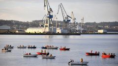 Mariscadores faenando a flote en As P�as