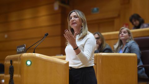 La portavoz del PP en el Senado, Alicia Garc�a, interviene durante una sesi�n de control al Gobierno, en el Senado, a 16 de diciembre de 2025, en Madrid (Espa�a). El Gobierno se enfrenta a la �ltima sesi�n de control en el Senado del a�o 2025 y contestar� a las preguntas de la oposici�n sobre los caso de corrupci�n y las denuncias de acoso sexual que envuelven a varios miembros del PSOE. 