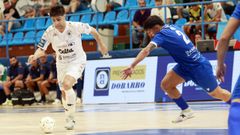 David Novoa durante el primer partido de O Parrrulo en A Malata. 