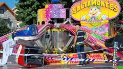 Imagen de archivo de la atracci�n al d�a siguiente del accidente en Matam�, mientras la polic�a examina la instalaci�n